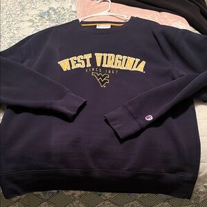 Champion West Virginia Navy Crewneck Sweater